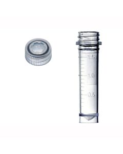 RPI Screw Cap Micro-Tubes, 2.0ml Capacity, Free Standing, Graduated, 500 Per Case