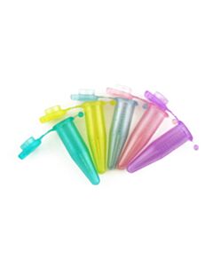 RPI Sheer Lock Ultra-Clear Locking Micro Tubes, 1.5ml, Assorted Colors, 500 Per Package