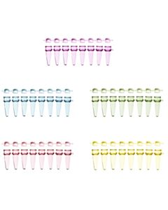 RPI Ultraflux Strip Tubes With Unattached Caps, Assorted Colors, 0.2ml Capacity, 8 Tubes Per Strip, 120 Strips Per Case