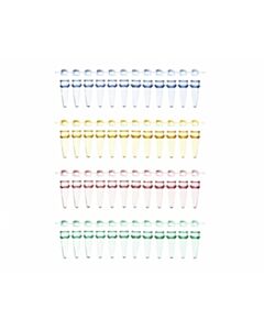 RPI Ultraflux 12 Strip Tubes With Unattached Cap Strip, Assorted Colors, 0.2ml Capacity, 80 Strips Per Case