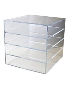 RPI Acrylic Organizer For Micro-Tube Racks, Vertical Orientation, 1 X 4 Shelf Array, 12 Rack Capacity