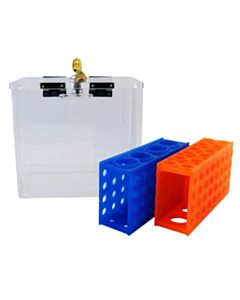 RPI Beta Rackbox With Built-In Key Lock And Two 4-Way Flipper Racks, 3/8 Inches Thick, Clear Acrylic