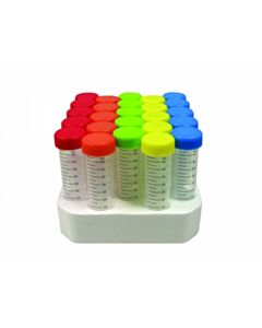 RPI Spectratube Rainbow Cap Centrifuge Tubes, 50ml Graduated, 25 Tubes Per Tray, 500 Tubes Per Case