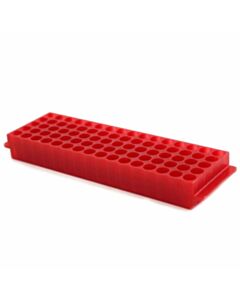RPI Micro-Tube Rack, 80 Tube Capacity, Standard Red Color, 5 Per Case