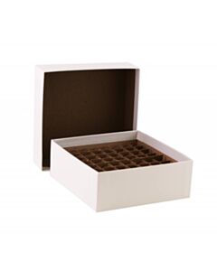 RPI Cardboard Micro-Tube Storage Box With Lid And Cell Divider, Fits 5ml Tubes, 64 Tube Capacity