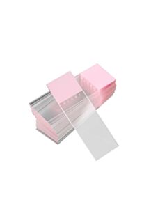 RPI Diamond White Glass Microscope Slides, 25 X 75mm, Charged, Ground Edges With 90° Corners, Frosted Pink, 1440 Slides Per Case