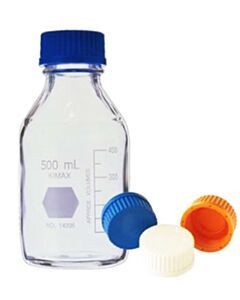 RPI Kimcote Plastic Coated Media Bottle, 500 mL, 4 Per Case