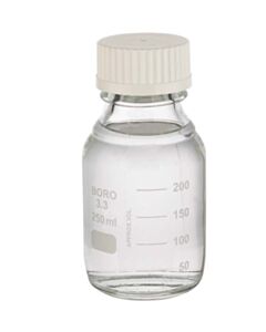 RPI Lab 45s Graduated Bottle, Glass, 70 X 144mm, 250ml Capacity, 12 Per Case