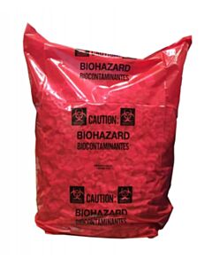 RPI Red Color Polyethylene Liner Printed With Biohazard Symbol, 4 Mil Thick, 15 X 9 X 23 Inch Bags, 50 Per Package