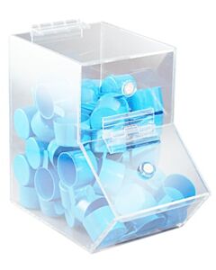 RPI Acrylic Dispensing Bin, With Magnetic Door, Medium, 6.25 X 10.5 X 9.5 Inches