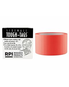 RPI Sidewall Tough Tags For Laser, Red, Fits Micro-Well Plates, 0.25 X 1.5 Inch, 3120 Per Package