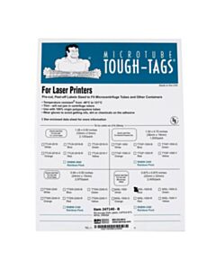 RPI Tough-Tags, Microscope Slide Labels, Laser Sheets, 0.875 X 0.875 Inches, Blue, 2400 Per Package