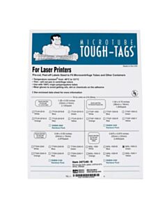 RPI Tough-Tags, Microscope Slide Labels, Laser Sheets, 0.875 X 0.875 Inches, Green, 2400 Per Package