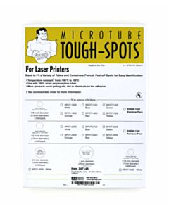 RPI Tough-Spot For Laser Printer, 1 Inch Diameter, 15 - 50 mL Tubes, White, 1260 Per Package