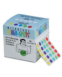 RPI Tough-Spots MuLti-Roll, 3/8" Diameter, Assorted Colors, 5 Labels Across, 5,000 Labels Per Roll