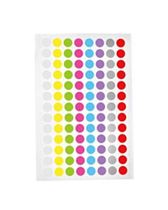 RPI Lab-Tag Cryogenic Labels, Assorted Color 9mm Dots, 520 Per Pack