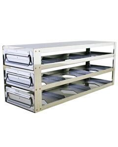 RPI Slide-Out Freezer Rack for 2"H Boxes, 3x3 Array, w/Top, 16 1/2 x 5 1/2 x 7 1/4H