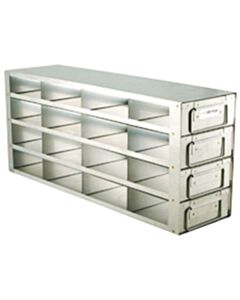 RPI Slide-Out Freezer Rack For 2"H Boxes, 16 Box Capacity, 4x4 Array, 22 X 5 1/2 X 9 3/4h