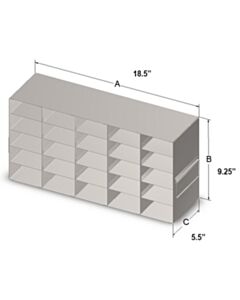 RPI Upright Freezer Rack For 96-Deep Well Plates, 5 Across X 5 Down