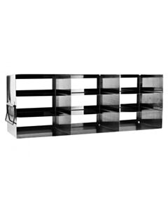 RPI Upright Freezer Rack For Hinged Lid Boxes, 100 Cell Plastic Boxes, 18 3/4 X 5 7/8 X 7 Inches