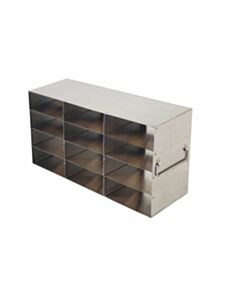 RPI Stainless Steel Freezer Rack For 100 Capacity Hinged Lid Boxes, 3 X 4 Array, 12 Box Capacity, 18 3/4 X 9 1/4 X 5 7/8