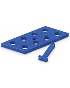 RPI Floating Foam Tube Rack, Blue, Holds 8 15ml Tubes, 5 Per Package