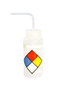 RPI Right-To-Know Safety Wash Bottles, Label Your Own Bottle, Natural Color Cap, 4 Per Case