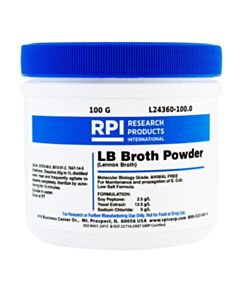 RPI LB Broth (Lennox LB Broth) Animal Free, Powder, 100 G