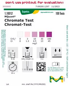 Sigma-Aldrich Chromate Test 3 - 10 - 30