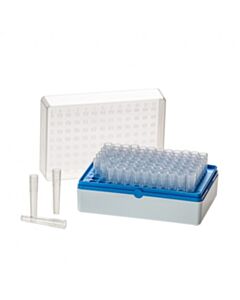 Simport Rack & Box 96 Ind. Tubes, Ster., Blue, 10/CS