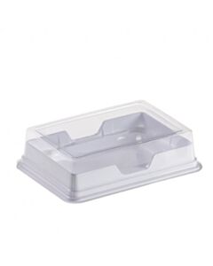 Simport PCR Combi-Box White Base Clear Cover. Pvc, 5/CS