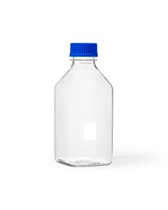 United Scientific Square Media/Storage Bottle, 1000 Ml Vol, 100 - 1000 Ml Grad, Polycarbonate, Clear