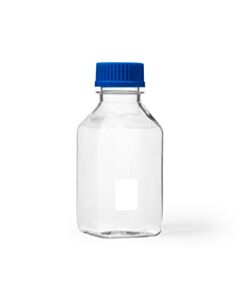 United Scientific Square Media/Storage Bottle, 500 Ml Vol, 100 To 500 Ml Grad, Polycarbonate, Clear