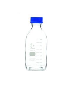 United Scientific Media/Storage Bottle, 1000 mL Vol, 100 To 900 mL Grad, Cap Lid, Borosilicate Glass