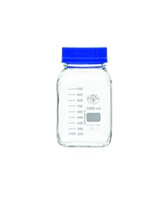 United Scientific Mediastorage Bottles, Wide Mouth, Square, Borosilicate, 1000ml