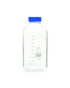 United Scientific Wide Mouth Square Gl 80 Media/Storage Bottle, 5000 Ml Vol, 1000 To 5000 Ml Grad