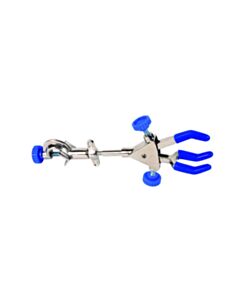 United Scientific 3-Prong Extension Clamp W/ Boss Head, Pvc Coated Grips