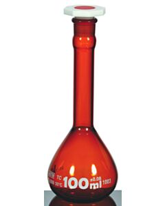 United Scientific Volumetric Flasks, Class A, Individually Cert, Wide Mouth, Amber Glass, Qr, 100ml
