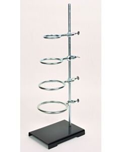 United Scientific Support Stand And Ring Set, 5 X 8 Base, 20 Rod, W/ 3 Rings (3, 4, 5)