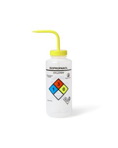 United Scientific UniSafe™ Isopropanol Vented Wash Bottle, 1000 mL, Pack of 4, LDPE
