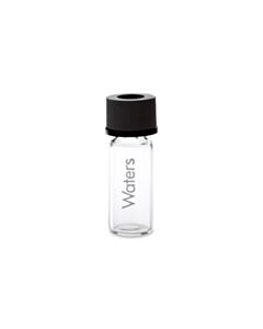 Waters Deactivated Clear Glass 12 x 32 mm Screw Neck Vial, with 10 mm Cap and PTFE/Silicone Septum, 2 mL Volume, 100/pk