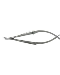 World Precision Instruments Scissors, Mcpherson-Vannas 8cm, Ang Flat, 0.49mm Rnd Tips