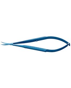 World Precision Instruments Castroviejo Curved Scissors, 12cm, 16mm Blunt Tips, Titanium