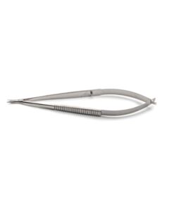 World Precision Instruments Student Micro Surgery Scissors Curved Blades Flat Handle, 15cm