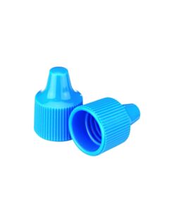 DWK WHEATON® Dropper Tip Cap, 15-415, Blue, Case of 100