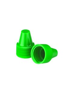 DWK WHEATON® Dropper Tip Cap, 13-425, Green, Case of 100