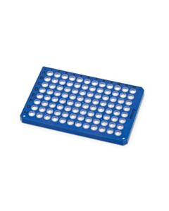 Corning Axygen 96-well PCR Microplates, Blue Polycarbonate Frame, Clear Polypropylene Tubes, ANSI footprint, Eppendorf Compatible, Half Skirt