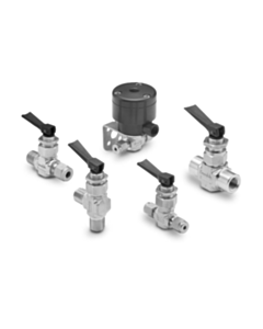 GSTEK Stainless Steel 1-Piece 40G Series 3-Way Ball Valve, 0.75 Cv, 1/4 in. FNPT, EA